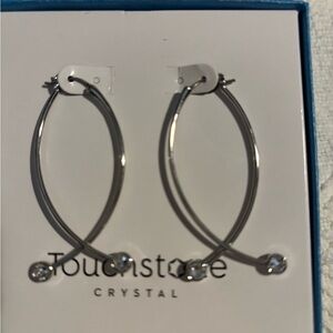 Touchstone Crystal Twist of Fate Earrings NIB